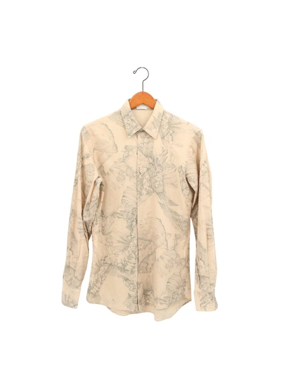 Alexander McQueen Beige Button Front Skull Print 2010 Shirt 46 S